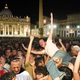 Catholics cavort in St. Peter's square last week.